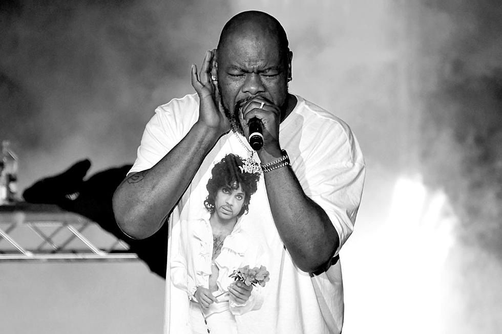 Biz Markie performing with microphone